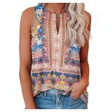 Soesdemo Tank Top for Women Keyhole V Neck Sleevel