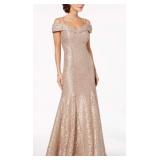 $198 R & M Richards Short Sleeve Cold Shoulder Lac