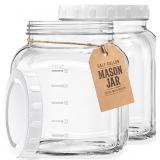 2 Pack Glass Jars With Airtight Lid, 102 Oz Wide M