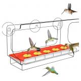 LUJII All One Piece Window Hummingbird Feeder with