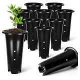 10Pcs Plastic Deep Plant Nursery Pots, 8.66' Tall