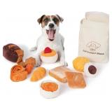 Nocciola 10 Pack Bread Dog Toys, Crinkle Squeaky T