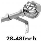 Luvenia Silver Decorative Curtain Rods, 28 to 48 I