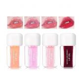 4 PCS Plumping Lip Oil Lip Gloss Set,Fruit Pearles