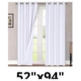 H.VERSAILTEX 100% Blackout Curtains White, Linen B