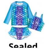 LQSZ Girls Rash Guard Sets Long Sleeves Swimsuit 3