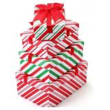 Zhanmai 4 Pcs Christmas Nesting Gift Boxes Christm