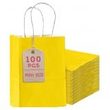 Bakepacker 100 Pcs Bright Yellow Mini Paper Gift B