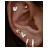 Earrings Set for Women Hoop CZ Leaf Helix Conch Ca
