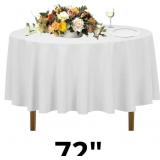 Urby 72' White Round Tablecloth for 2-3ft Round Co