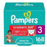 Pampers Cruisers 360 Diapers Size 3, 168 Count (Se