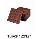 $104 Acacia Wood Interlocking Deck Tiles for Patio