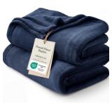 Bedsure GentleSoft Full Size Bed Blanket Navy Room
