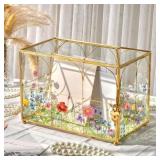 $116 AerWo Glass Wedding Card Box with Lock, Clear
