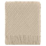 CREVENT Farmhouse Boho Knitted Throw Blanket for C