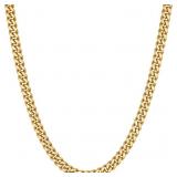 VEXXS Men's Gold Chain Flat Cut,18K Real Gold Plat