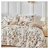 Duvet Cover King, Ultra Soft Colorful Floral Duvet
