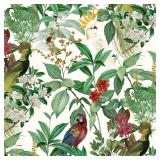 Floral Peel and Stick Wallpaper Forest and Birds W