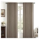 84 Inches Long Light Filtering Linen Curtains for