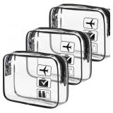 TSA Approved Toiletry Bag, 3 Pcs Clear Toiletries