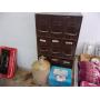 9 drawer metal file, crock jug