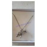 Giraffe  silver tone necklace