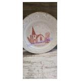 vintage collector's plate red transferware image