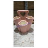 vintage 1970s pink speckled pottery utensil