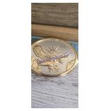 Bald Eagle Belt Buckle Silver Gold W Rhinestone