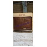 vintage brown leather bifold wallet Buxton