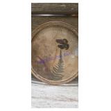 1970s bamboo serving tray featuring pressed