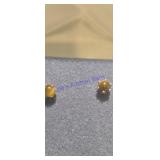 14k  gold Tiger's Eye solitaire stud earrings
