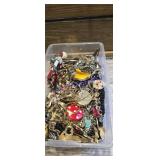 Plastic Shoebox full mixed unsorted jewelery