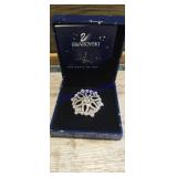vintage Swarovski Crystal Snowflake Brooch