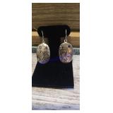 Hopi-style sterling silver earrings