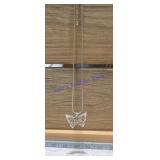 Butterfly silvertone necklace