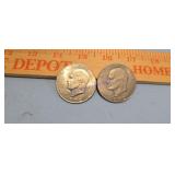 1972 Eisenhower Dollar coins