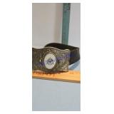 vintage Masonic belt buckle engraved