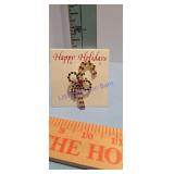vintage gold-tone candy cane brooch