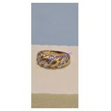 Ross-Simons dome ring  intertwined bands yellow
