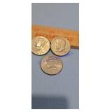 3 Kennedy half dollars