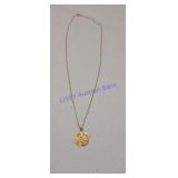 14k Yellow Gold Mom Heart Pendant Charm Mother