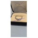 10K white gold Petite Twisted Vine Diamond Ring