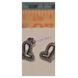 14k gold diamond earrings heart