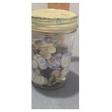 Jelly jar of buttons