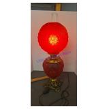vintage Gone with the Wind lamp vibrant ruby red