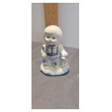 porcelain boy and dog blue and white color with