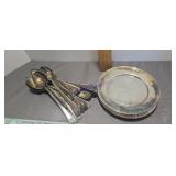 Spoons and dessert plates silver plated
