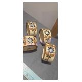 Mexican Tonala pottery napkin rings