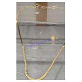 Yellow 14k Gold Herringbone Necklace Chain 20inch